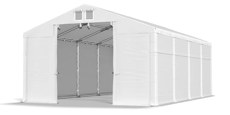 Skladová hala 8×8×2 m (oceľ + PVC 600g)